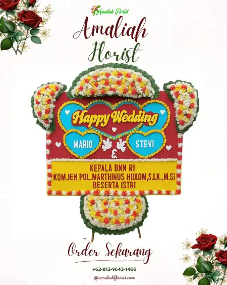 Papan Bunga Pernikahan Seponti